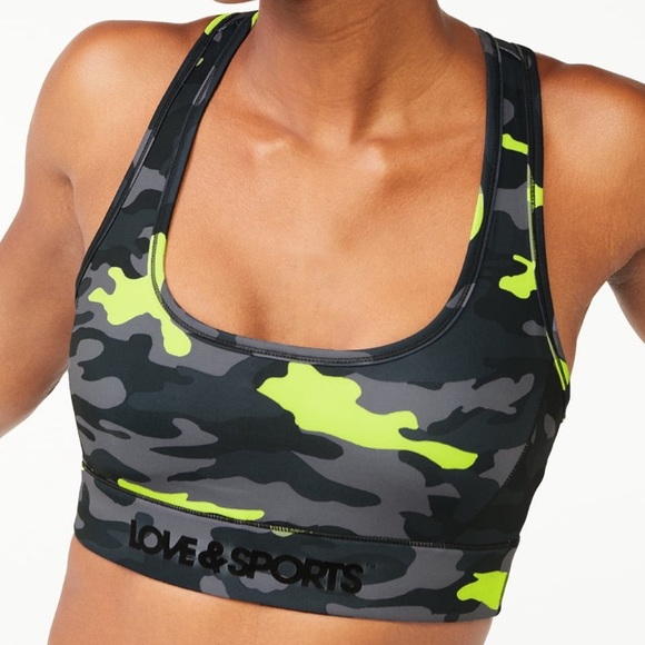 NWOT Love & Sports’ Camo Sports Bra Medium - Picture 2 of 6